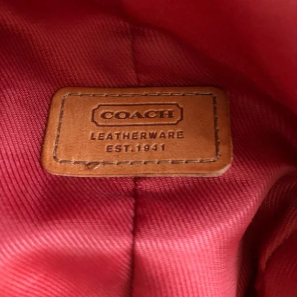 📌SOLD  Red Pink Monogram Leatherware Baseball Cap Sz M/L - Picture 5 of 5